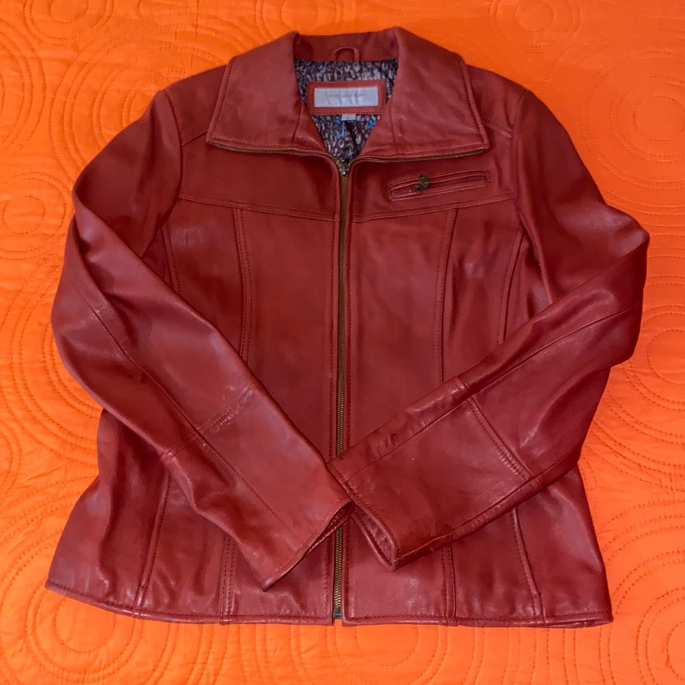 Women’s MARC New York Red Lambskin leather coat Sz. LARGE